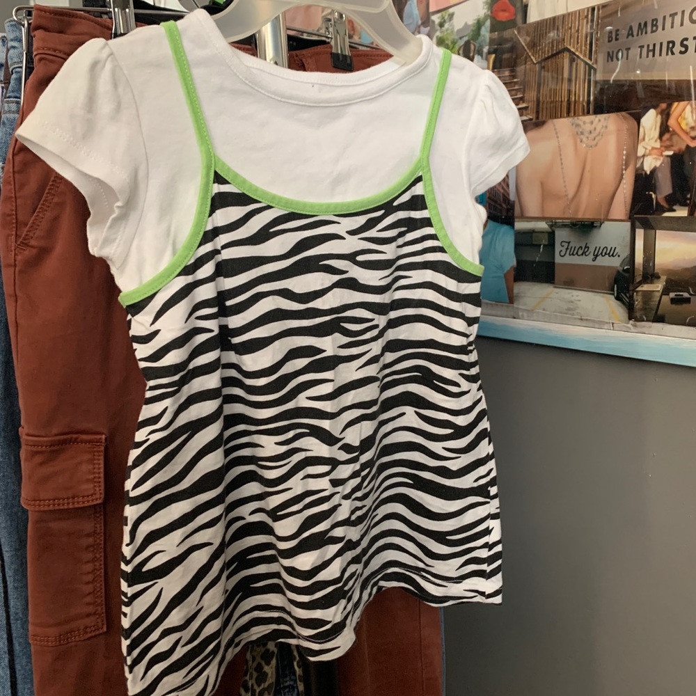 y2k style zebra top